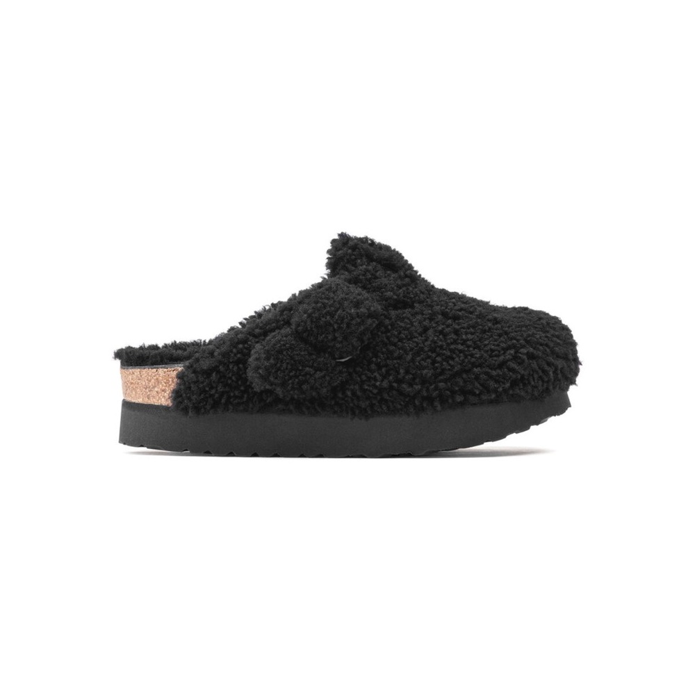 Birkenstock Papillio Boston Teddy Shearling Fur Platform Clog Sandals